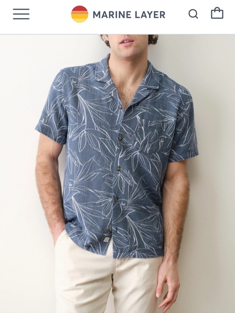 MARINE LAYER SHIRT SIZE M